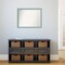 Amanti Art Non-Beveled Wood Wall Mirror, Sky Blue Rustic Frame